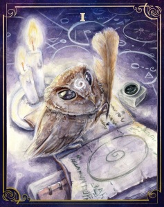 the_owl_tarot___i_the_magician__phodilus_badius__by_onislogo-d92ozak